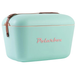 Хладилна чанта Polarbox Classic, 12 литра, AIRPOP полистирол, 5-15C до 24 часа, Класическа кожена каишка, Син/Розов