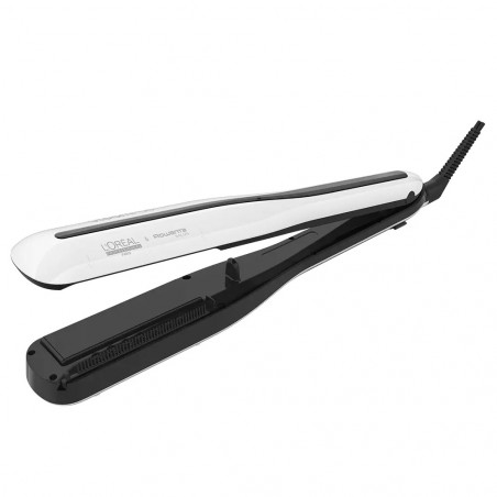 Преса за коса L'Oreal Professionnel SteamPod 3.0, 158W, 0.8 г/мин, Вграден воден резервоар, Въртящ се кабел, До 210C, Бял/Черен