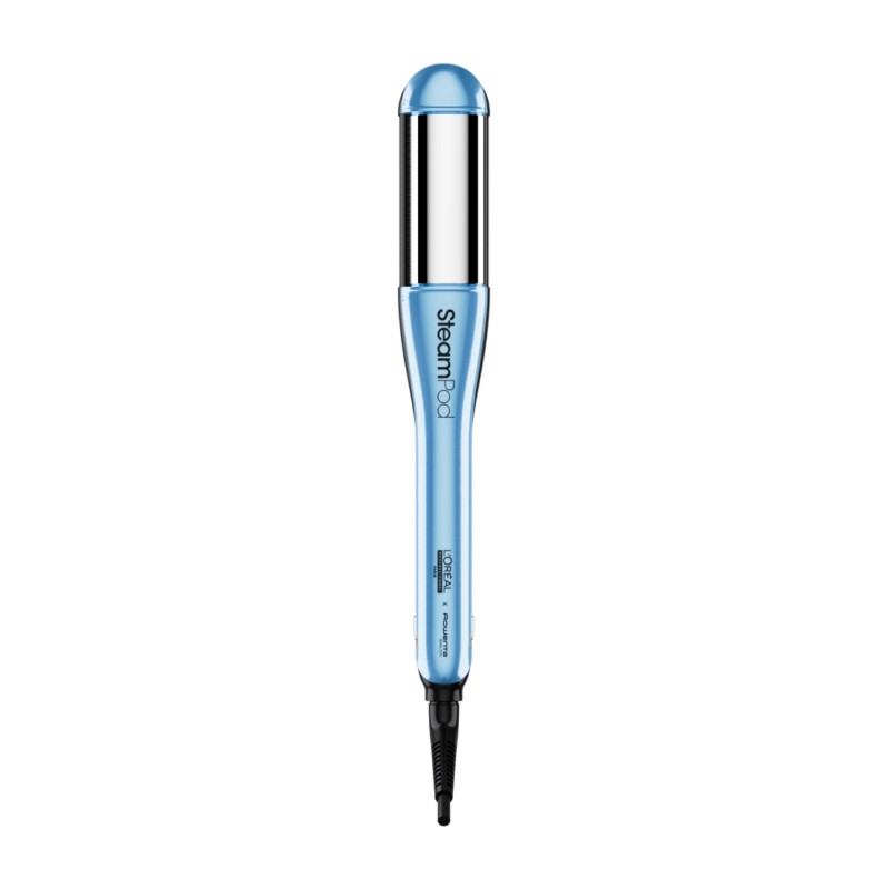 Преса за коса L'Oreal Professionnel SteamPod 4.0 Glacial Utopia, 165W, 0.8 г/мин, Вграден воден резервоар, Въртящ се кабел, До 210C, Син/Бял