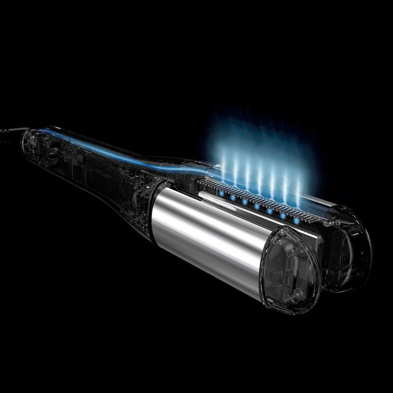 Преса за коса L'Oreal Professionnel SteamPod 4.0 Meteora, 165W, 0.8 г/мин, Вграден воден резервоар, Въртящ се кабел, До 210C, Черен