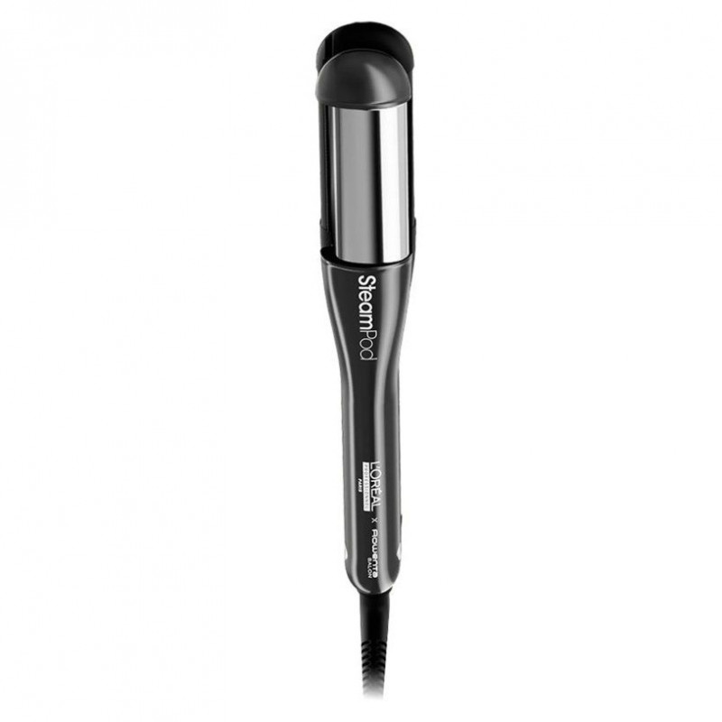 Преса за коса L'Oreal Professionnel SteamPod 4.0 Meteora, 165W, 0.8 г/мин, Вграден воден резервоар, Въртящ се кабел, До 210C, Черен