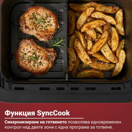 Двоен фритюрник с горещ въздух 8в1 Instant Pot Vortex VersaZone XL ClearCook 140-3025-01-EU, 2800W, 12 л, 205°C, EvenCrisp, Синхронизирано приключване на програмите, Сензорно управление, Черен/Инокс