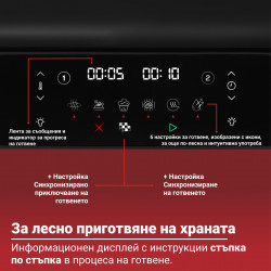 Двоен фритюрник с горещ въздух 8в1 Instant Pot Vortex VersaZone XL ClearCook 140-3025-01-EU, 2800W, 12 л, 205°C, EvenCrisp, Синхронизирано приключване на програмите, Сензорно управление, Черен/Инокс