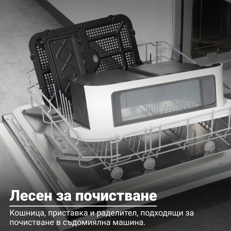 Двоен фритюрник с горещ въздух 8в1 Instant Pot Vortex VersaZone XL ClearCook 140-3025-01-EU, 2800W, 12 л, 205°C, EvenCrisp, Синхронизирано приключване на програмите, Сензорно управление, Черен/Инокс