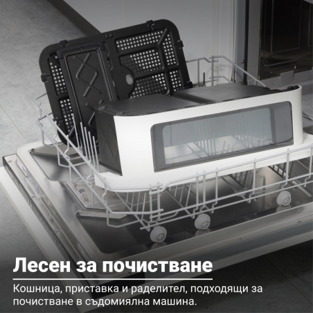 Двоен фритюрник с горещ въздух 8в1 Instant Pot Vortex VersaZone XL ClearCook 140-3025-01-EU, 2800W, 12 л, 205°C, EvenCrisp, Синхронизирано приключване на програмите, Сензорно управление, Черен/Инокс