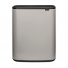 Кош за боклук Brabantia Bo Touch 1010456, 2x30 л, Плавно и безшумно отваряне, Голям отвор, Сив