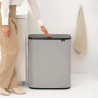 Кош за боклук Brabantia Bo Touch 1010456, 2x30 л, Плавно и безшумно отваряне, Голям отвор, Сив