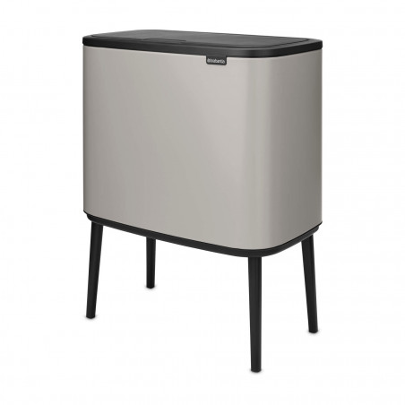 Кош за боклук Brabantia Bo Touch 1010454, 3x11 л, Плавно и безшумно отваряне, Голям отвор, Сив