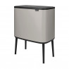 Кош за боклук Brabantia Bo Touch 1010454, 3x11 л, Плавно и безшумно отваряне, Голям отвор, Сив