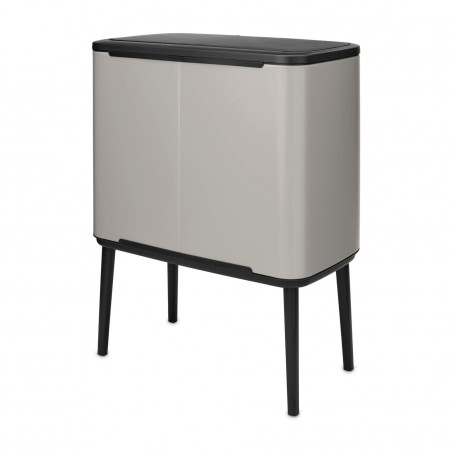 Кош за боклук Brabantia Bo Touch 1010454, 3x11 л, Плавно и безшумно отваряне, Голям отвор, Сив