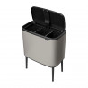 Кош за боклук Brabantia Bo Touch 1010454, 3x11 л, Плавно и безшумно отваряне, Голям отвор, Сив