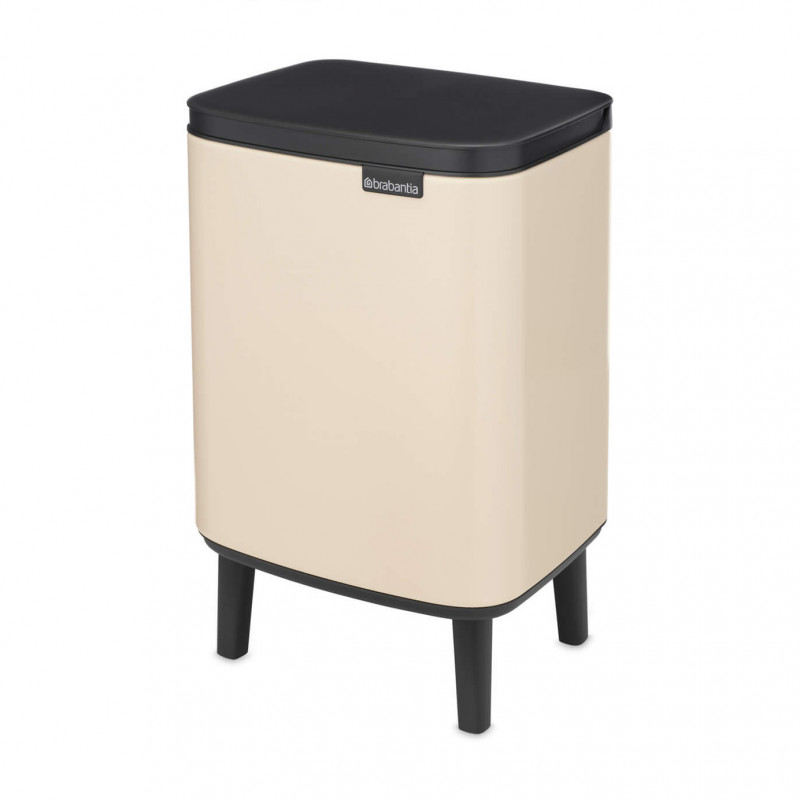Кош за боклук Brabantia Bo Small Hi 1010461, 7 л, Повдигнат, Плавно и безшумно отваряне, Противоплъзгаща основа, Бежов