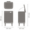 Кош за боклук Brabantia Bo Small Hi 1010461, 7 л, Повдигнат, Плавно и безшумно отваряне, Противоплъзгаща основа, Бежов