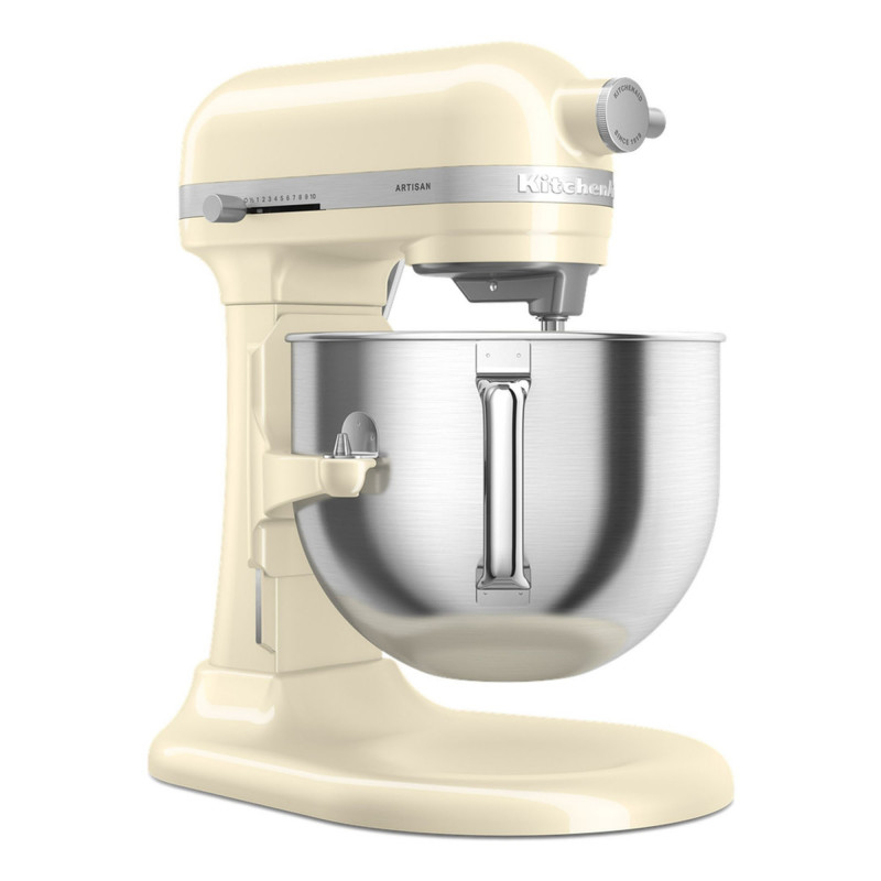 Планетарен миксер KitchenAid Artisan 5KSM70SHXEAC Almond cream, 375 W, 6.6 л, 11 скорости, 67 точки на допир, Повдигане на купата, Специална скорост Fold, Flex Edge, Крем