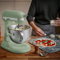 Планетарен миксер KitchenAid Artisan 5KSM60SPXEPT Pistachio, 375 W, 5.6 л, 11 скорости, 67 точки на допир, Повдигане на купата, Специална скорост Fold, Светлозелен
