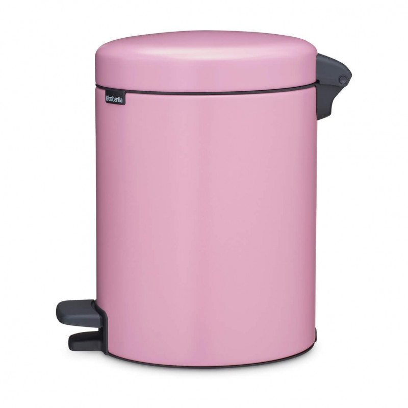 Кош за боклук с педал Brabantia NewIcon 1010439, 5 л, Леко затваряне, Противоплъзгаща основа, Розов