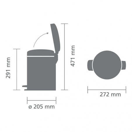 Кош за боклук с педал Brabantia NewIcon 1010439, 5 л, Леко затваряне, Противоплъзгаща основа, Розов