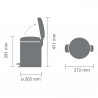 Кош за боклук с педал Brabantia NewIcon 1010439, 5 л, Леко затваряне, Противоплъзгаща основа, Розов