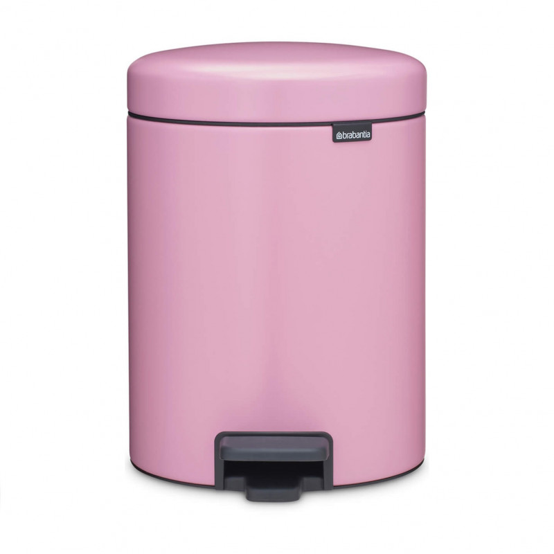 Кош за боклук с педал Brabantia NewIcon 1010439, 5 л, Леко затваряне, Противоплъзгаща основа, Розов