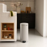 Кош за боклук с педал Brabantia NewIcon 1010442, 30 л, Плавно затваряне, Противоплъзгаща основа, Светлосив