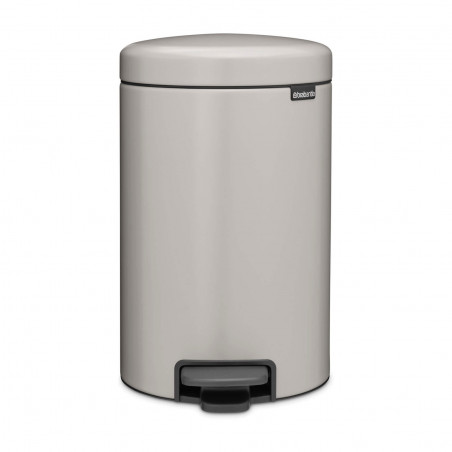 Кош за боклук с педал Brabantia NewIcon 1010440, 12 л, Плавно затваряне, Противоплъзгаща основа, Светлосив