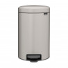 Кош за боклук с педал Brabantia NewIcon 1010440, 12 л, Плавно затваряне, Противоплъзгаща основа, Светлосив