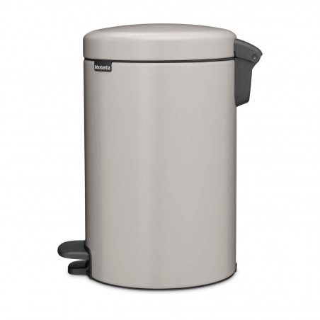 Кош за боклук с педал Brabantia NewIcon 1010440, 12 л, Плавно затваряне, Противоплъзгаща основа, Светлосив