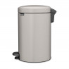 Кош за боклук с педал Brabantia NewIcon 1010440, 12 л, Плавно затваряне, Противоплъзгаща основа, Светлосив