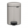Кош за боклук с педал Brabantia NewIcon 1010433, 3 л, Плавно затваряне, Противоплъзгаща основа, Светлосив