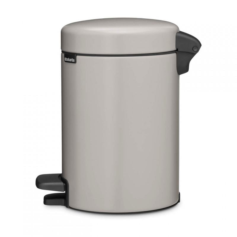 Кош за боклук с педал Brabantia NewIcon 1010433, 3 л, Плавно затваряне, Противоплъзгаща основа, Светлосив