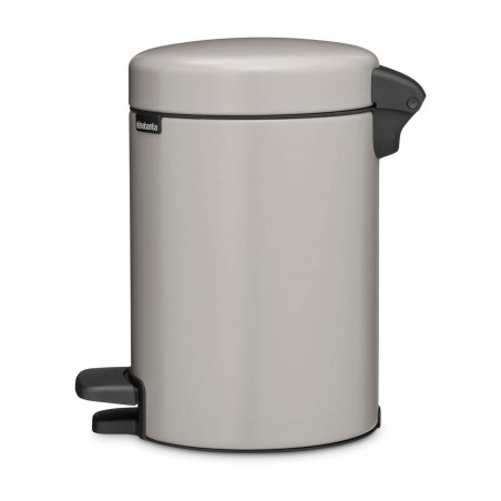 Кош за боклук с педал Brabantia NewIcon 1010433, 3 л, Плавно затваряне, Противоплъзгаща основа, Светлосив