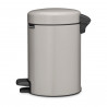 Кош за боклук с педал Brabantia NewIcon 1010433, 3 л, Плавно затваряне, Противоплъзгаща основа, Светлосив