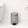 Кош за боклук с педал Brabantia NewIcon 1010433, 3 л, Плавно затваряне, Противоплъзгаща основа, Светлосив