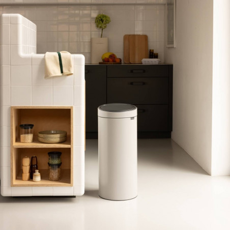 Кош за боклук Brabantia Touch Bin New 1010459, 30 л, Безшумно и плавно затваряне, Светлосив