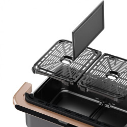 Втора ръка: Двоен фритюрник с горещ въздух Cosori Dual Blaze TwinFry CAF-TF101S, 10 л, 6 програми, 35-240 C, Таймер, ThermoIQ, Синхронизирано готвене и приключване, Черен