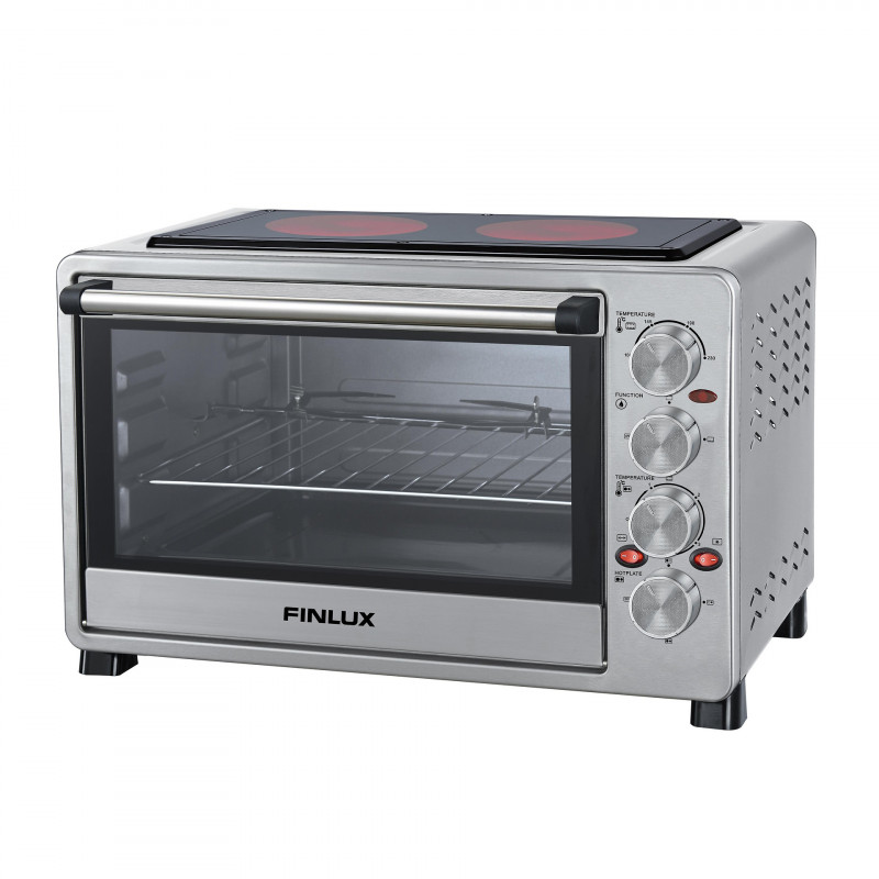 Втора ръка: Готварска печка с керамичен плот Finlux FCO-42SRL, 42 l, Съвместна работа на котлони и фурна, Конвекция, Шиш, Инокс