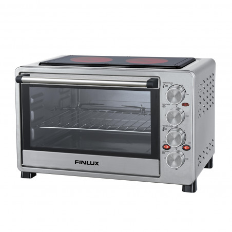 Втора ръка: Готварска печка с керамичен плот Finlux FCO-42SRL, 42 l, Съвместна работа на котлони и фурна, Конвекция, Шиш, Инокс