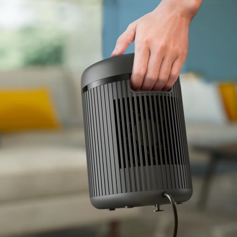 Втора ръка: Вентилаторна печка-духалка с керамичен нагревател Philips CX2120/01, 600/1500 W, За до 15м2, 3 температурни настройки, Защита от преобръщане, Черен