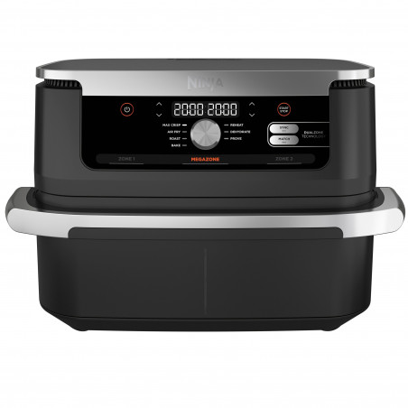 Втора ръка: Двоен фритюрник с горещ въздух Ninja AF500EU, 10.4 л, 7 програми, Таймер, Независими зони, Черен/Инокс