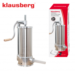 Втора ръка: Машина за пълнене на колбаси Klausberg KB 7927, 5 Кг, Ръчна, 14-35мм, 6 фунии, Инокс