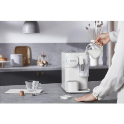 Втора ръка: Еспресо машина DeLonghi EN510W, 1450W, 19 bar, 1 л, Nespresso, Автоматично изключване, Бял