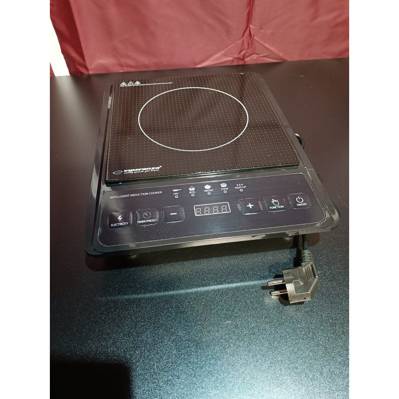 Втора ръка: Индукционен котлон Esperanza Krakatau EKH005, 2000W, 80-270°C, 5 функции, Черен