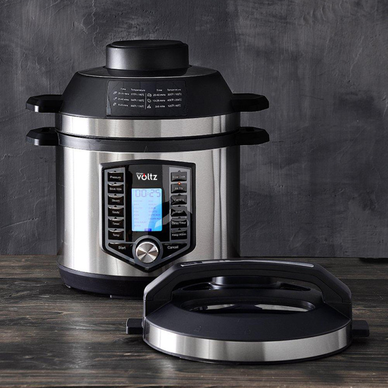 Втора ръка: Мултикукър под налягане и Фритюрник Air Fryer 2в1 Oliver Voltz OV51985G6, 6L, 1500W, 44 функции, 12 програми, Инокс