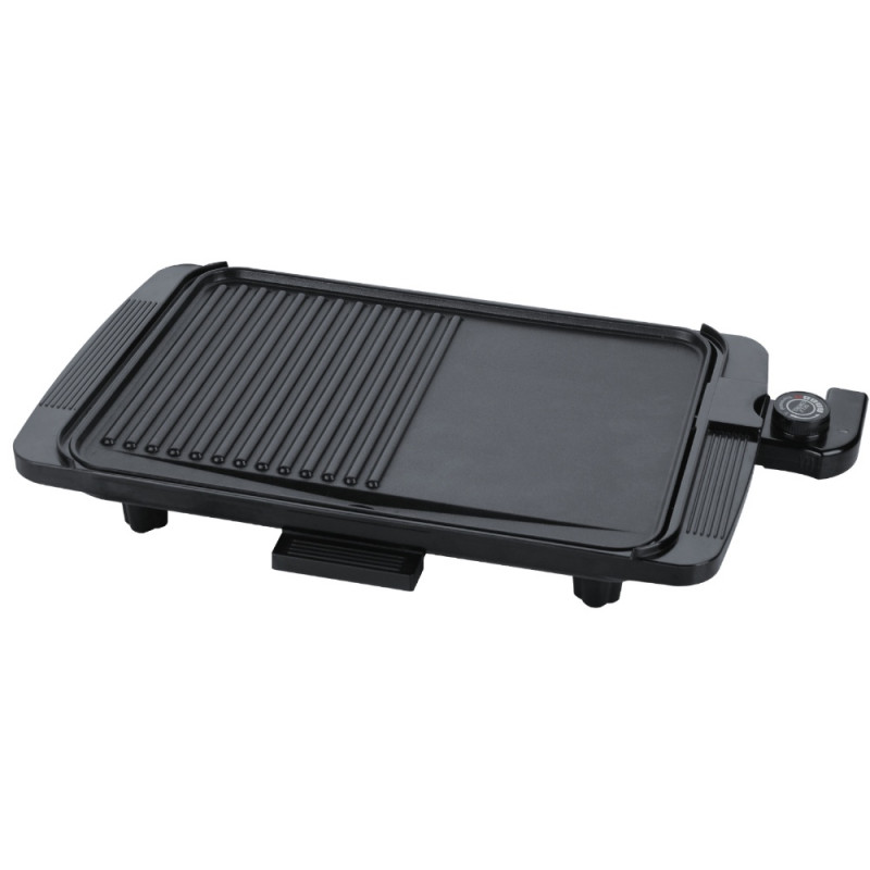 Втора ръка: Електрическа скара Rosberg R51015I, 1500W, 36x26см, 2 зони - гладка и оребрена, Незалепваща, Черен