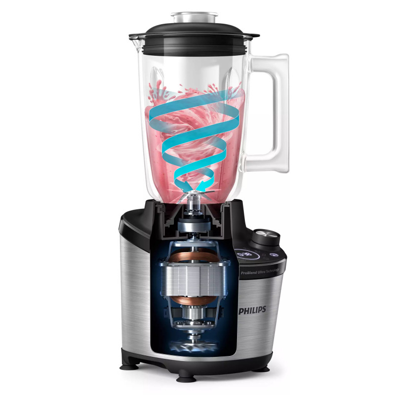 Втора ръка: Блендер Philips HR3760/00, 1500W, 2L, ProBlend Ultra, Високоскоростен, Импулс, Черен