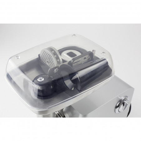 Месомелачка Caso FW 2000, 2000 W, 2 скорости, Обратен ход, 2.5 кг/мин, Аксесоари, Неръждаема стомана, Бял