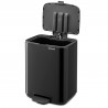 Кош за боклук Brabantia Bo Pedal 1010137, 7 л, Плавно затваряне, Гумирана основа, Черен мат
