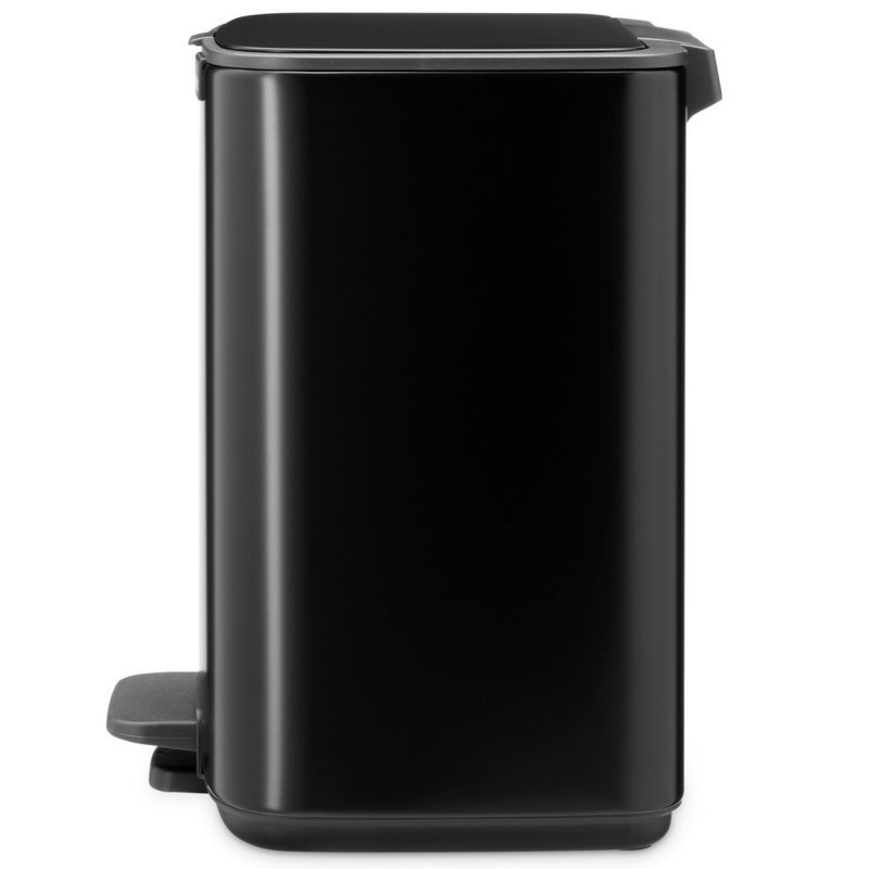 Кош за боклук Brabantia Bo Pedal 1010137, 7 л, Плавно затваряне, Гумирана основа, Черен мат