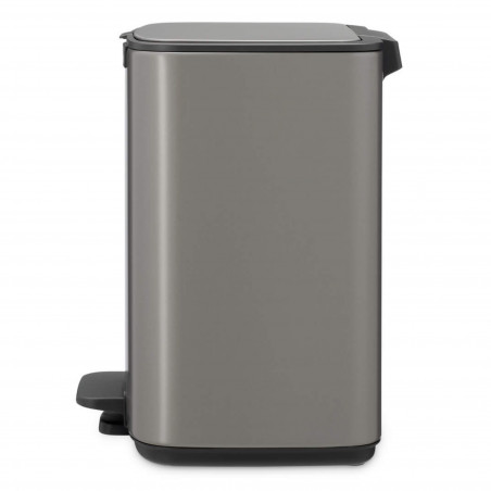 Кош за боклук Brabantia Bo Pedal 1010127, 7 л, Плавно затваряне, Гумирана основа, Тъмносив