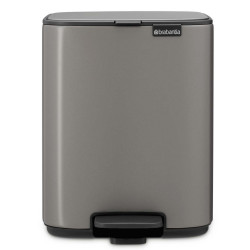 Кош за боклук Brabantia Bo Pedal 1010127, 7 л, Плавно затваряне, Гумирана основа, Тъмносив